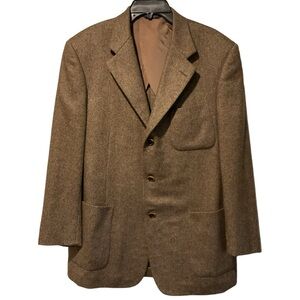 LORO PIANA Brooks Brothers Golden Fleece Cashmere Brown Tweed Sport Coat Jacket